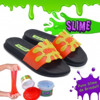 Kit Slide Infantil + slime amoeba Preto/laranja  - Kits 