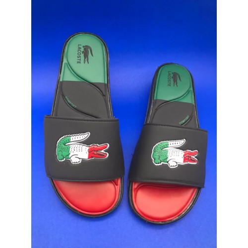 Chinelo Slide Confort Lacoste Preto Color  - Slides 