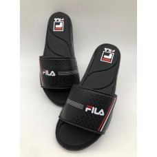 Chinelo Slide Confort Fila preto duas listras 