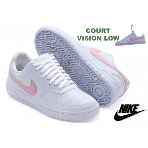 Tênis Nike Court Vision Branco/Rosa - Tênis 